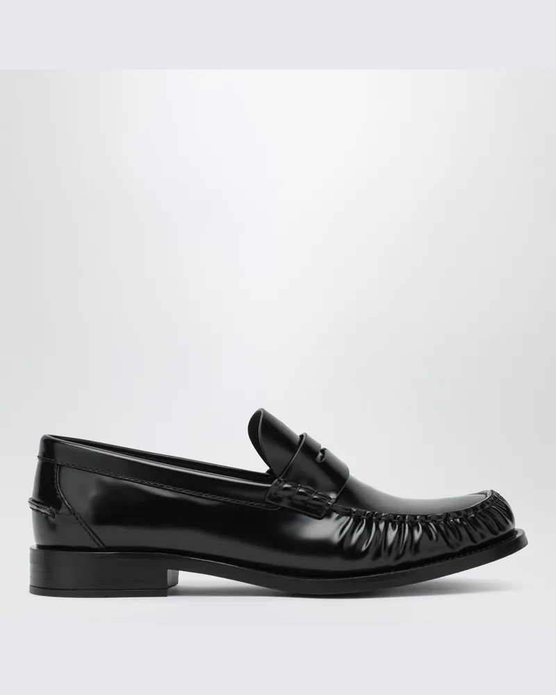 Prada Schwarze Loafer aus poliertem Leder Schwarz