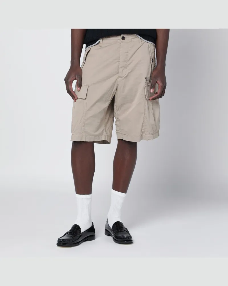 Dsquared2 Beigefarbene Cargo-Bermudashorts aus Baumwollmix 