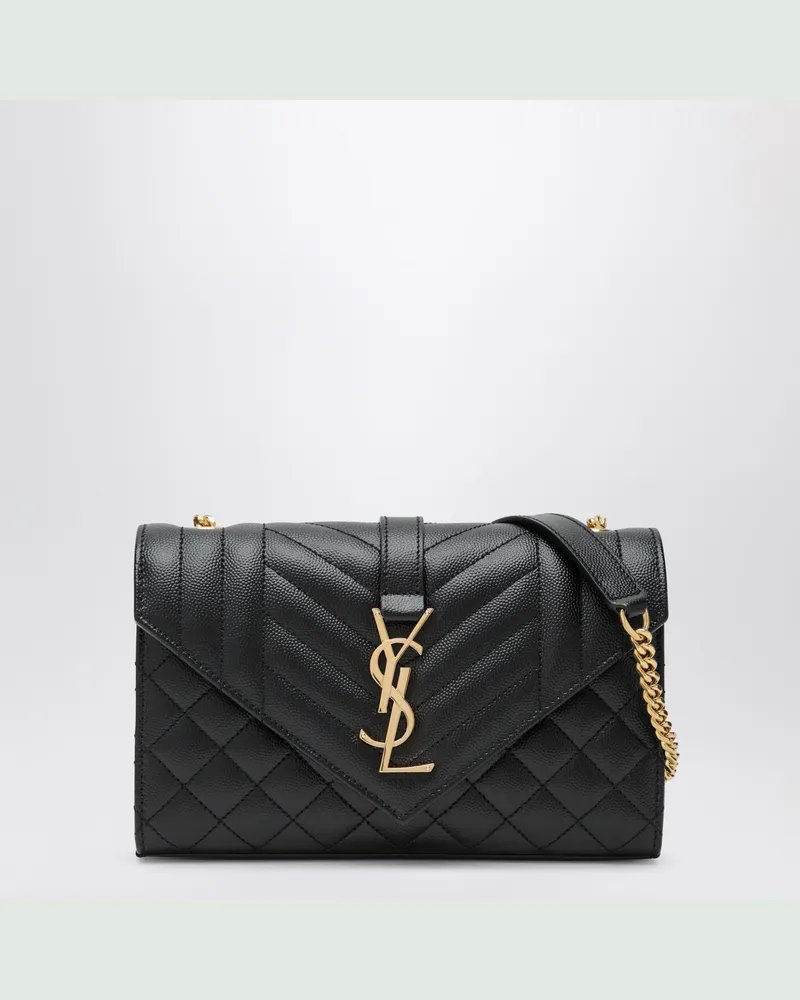 Saint Laurent Schultertasche Envelope Small aus Kalbsleder, schwarz Black