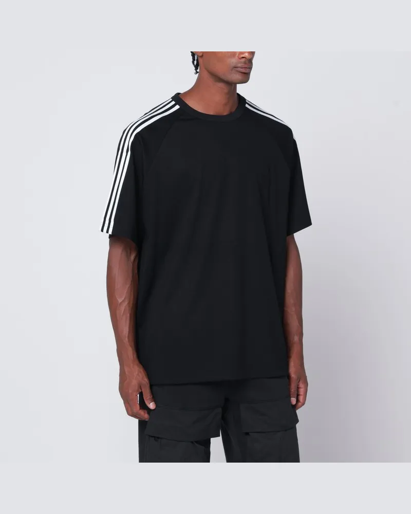 adidas Schwarzes T-Shirt aus Woll-Nylon-Mix Schwarz