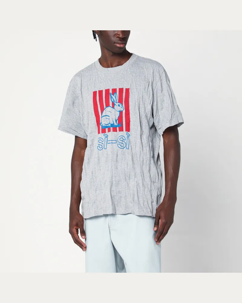 Bottega Veneta T-Shirt aus bedrucktem Baumwoll-Jersey Grey