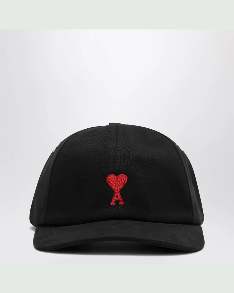 AMI Paris Schwarze Baseballkappe mit Logo Black