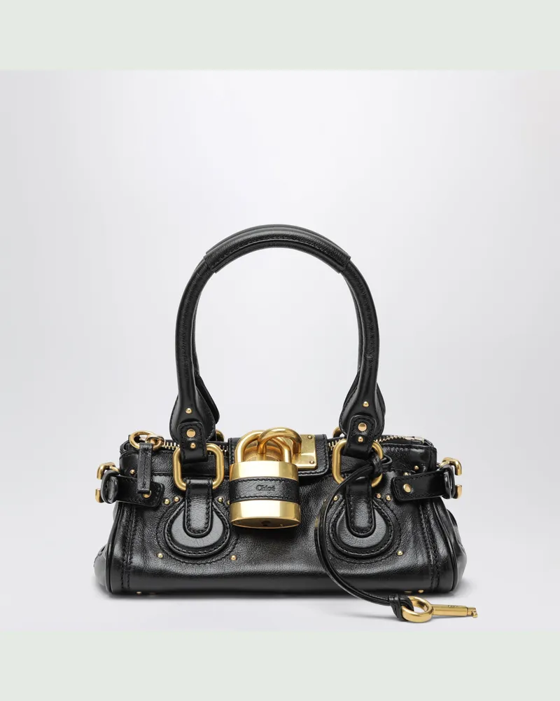 Chloé Kleine schwarze Paddington Tasche aus Leder Blue