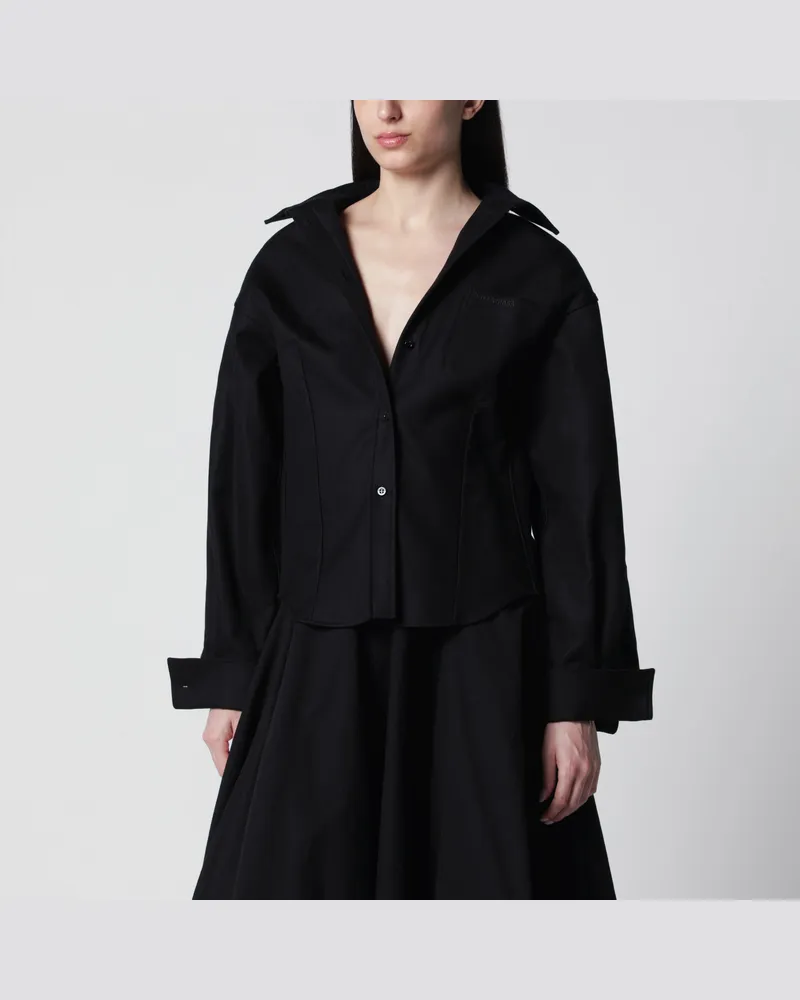 Balenciaga Classic Hemd aus Doppelbaumwolle in Schwarz Black