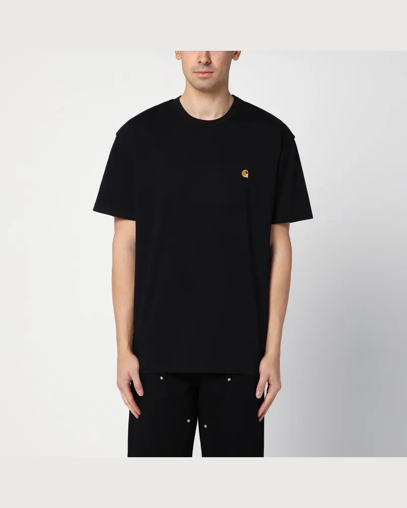 Carhartt WIP Schwarzes S/S Chase T-Shirt aus Baumwolle Black