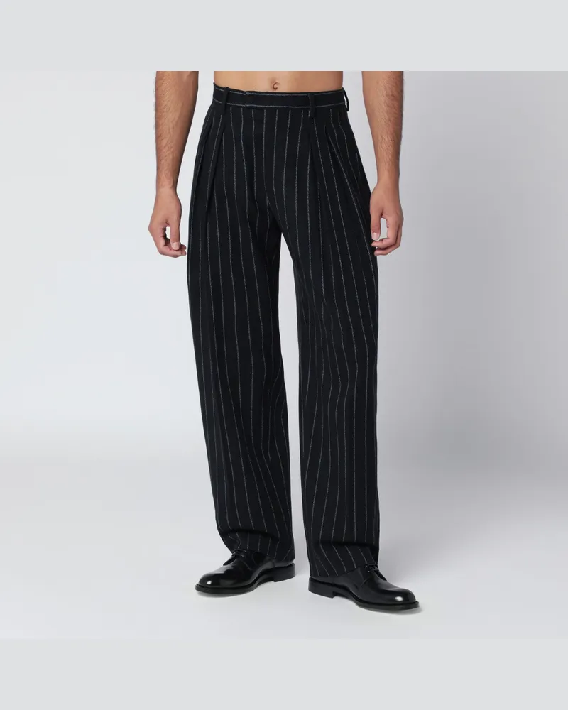 Dolce & Gabbana Gestreifte Hose aus Wollmischung Multicolor