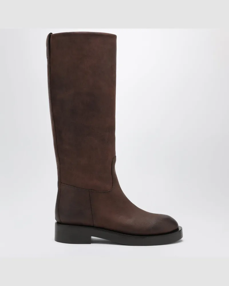 Paris Texas Napa Stiefel aus ebenholzbraunem Leder Brown