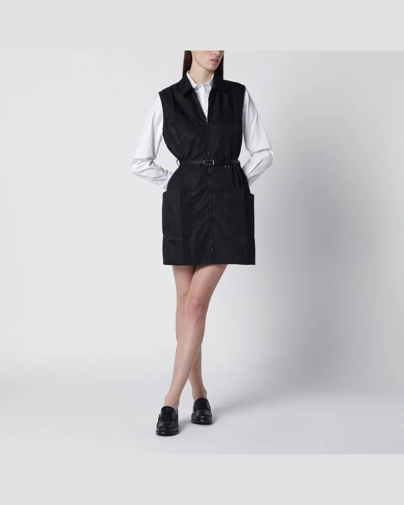 Prada Schwarzes kurzes Kleid aus Re-Nylon 