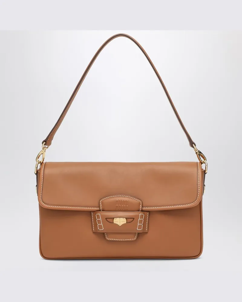 Miu Miu Kognakleder-Münzgeldbörse Braun