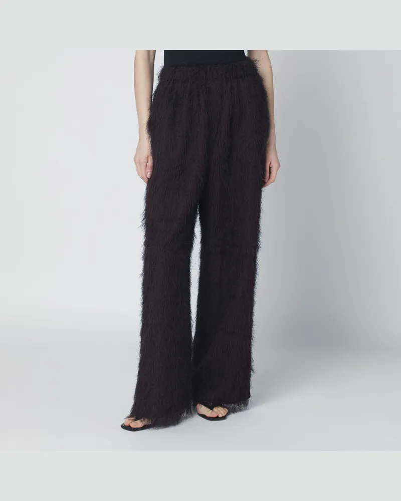 FRANKIE Shop Dunkelbraune Hose mit Fransen Brown