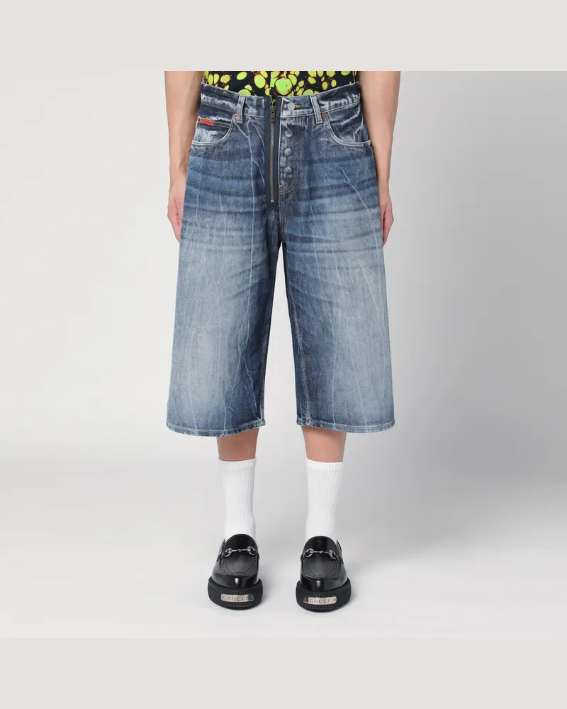 Martine Rose Bermuda in Denim Blau Acid 