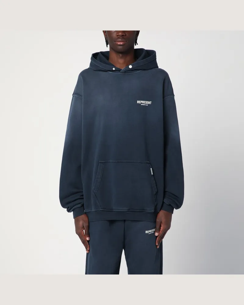 REPRESENT Verwaschenes blaues Oversize-Kapuzen-Sweatshirt Blau