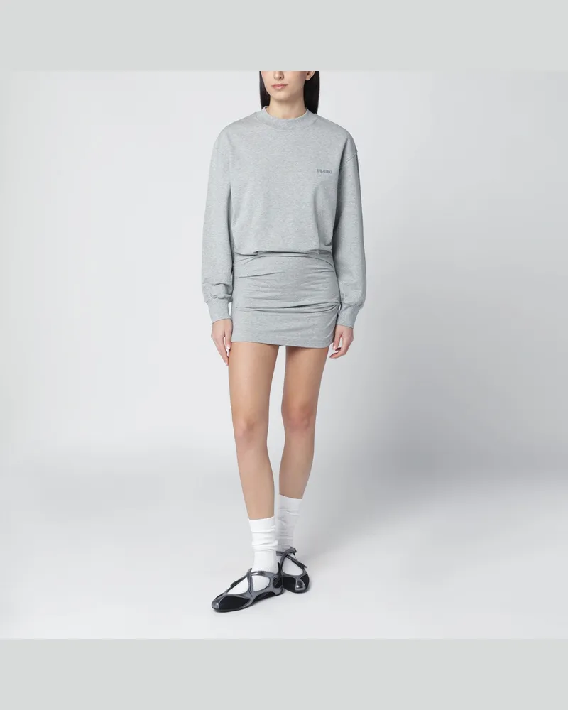 ATTICO Graumeliertes Minikleid aus Baumwollmix Grey