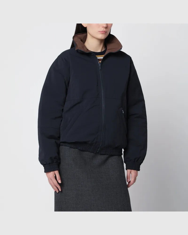 Prada Blaue und braune Wende-Daunenjacke Blue