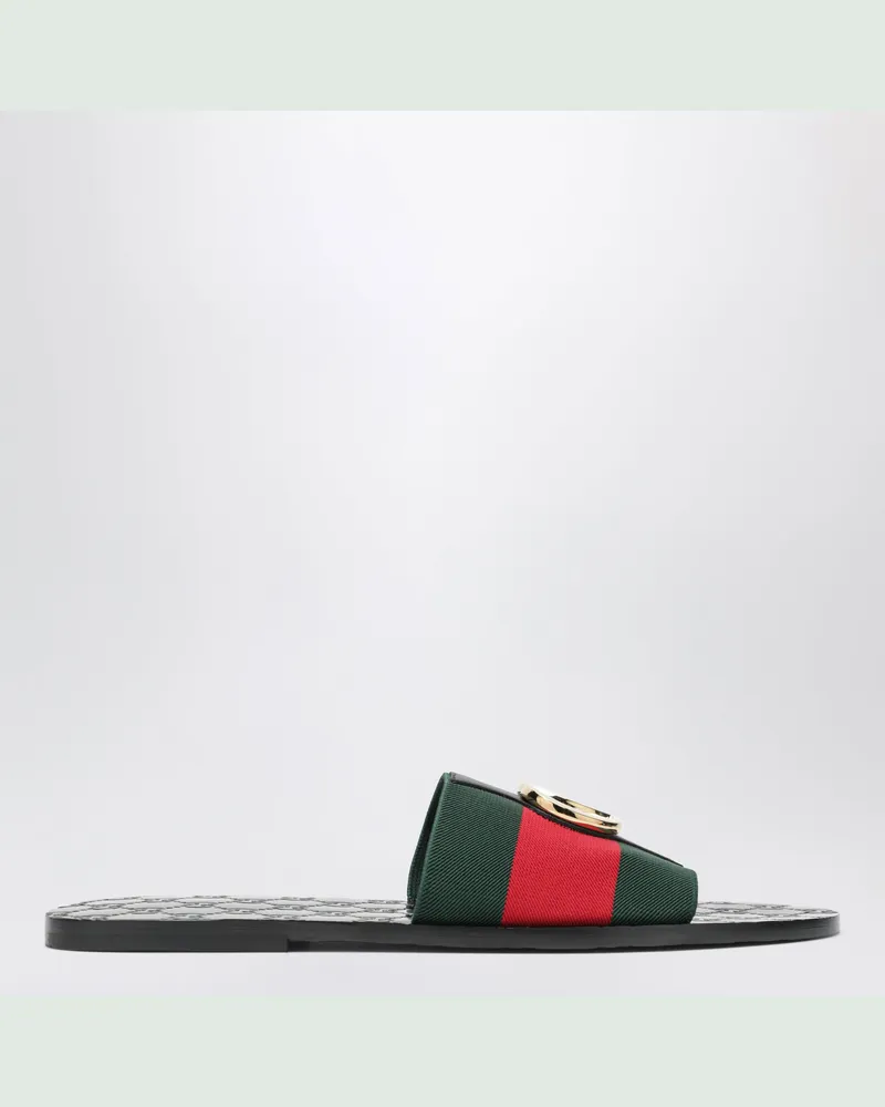 Gucci Riviera Slides aus schwarzem Leder Black