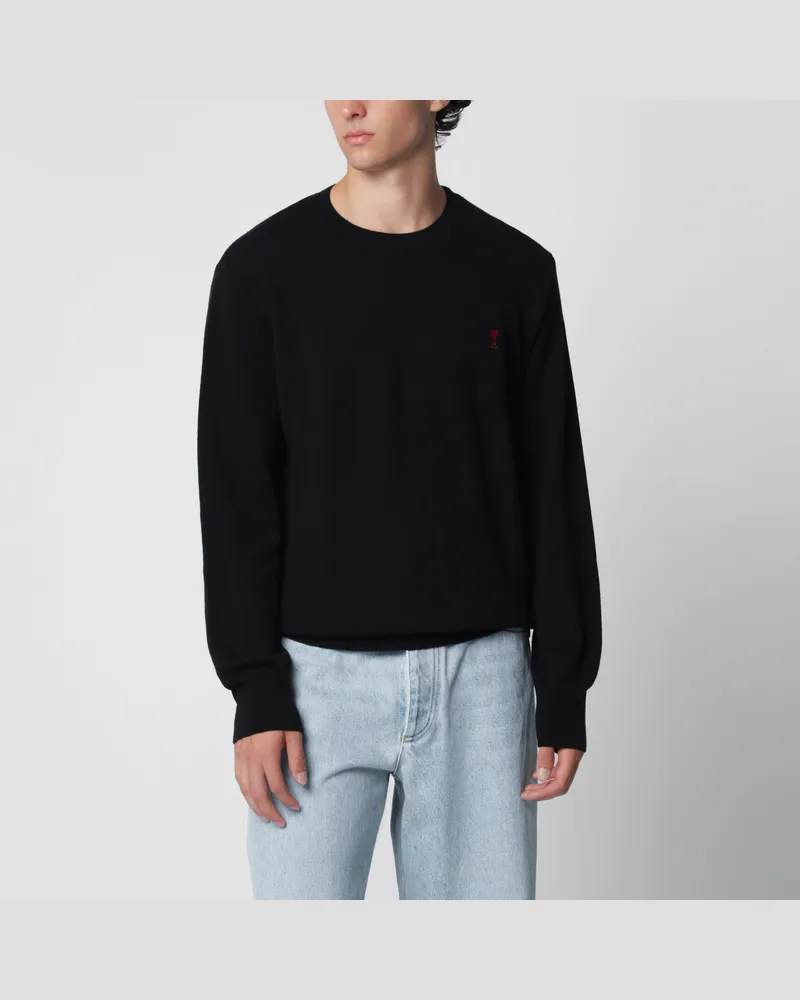 AMI Paris Schwarzer Ami De Coeur Pullover Black