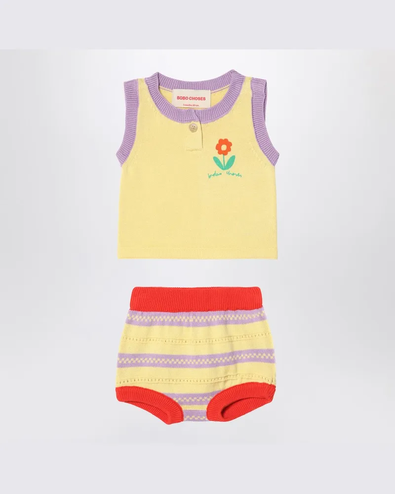 BOBO CHOSES Zweiteiliges hellgelbes Set mit Blume Mehrfarbig