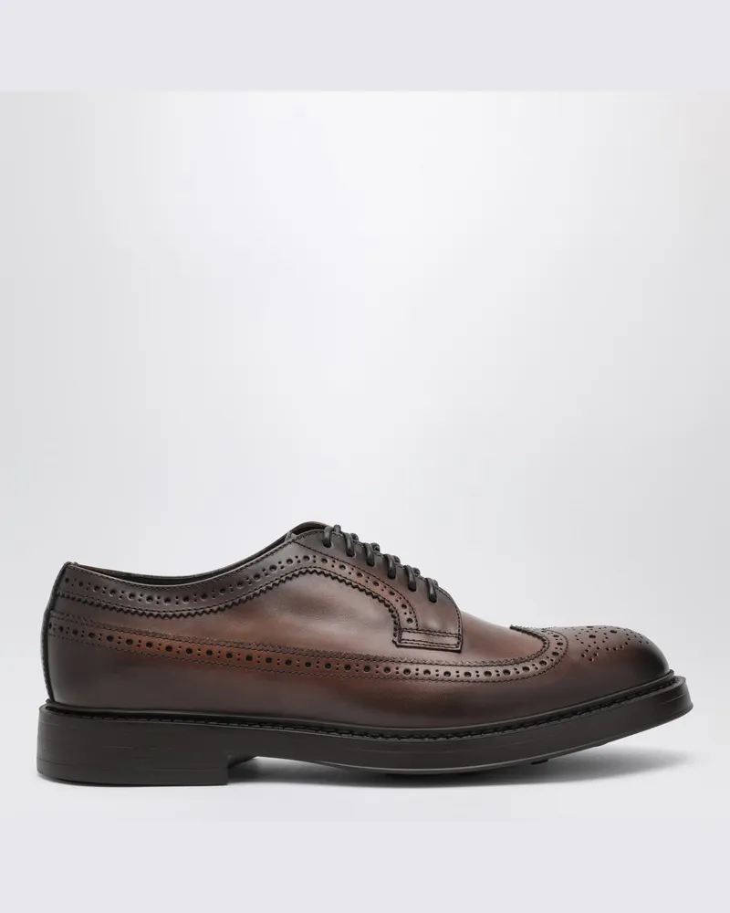 Doucal´s Dunkelbraune Brogue-Schnürschuhe aus Leder Braun