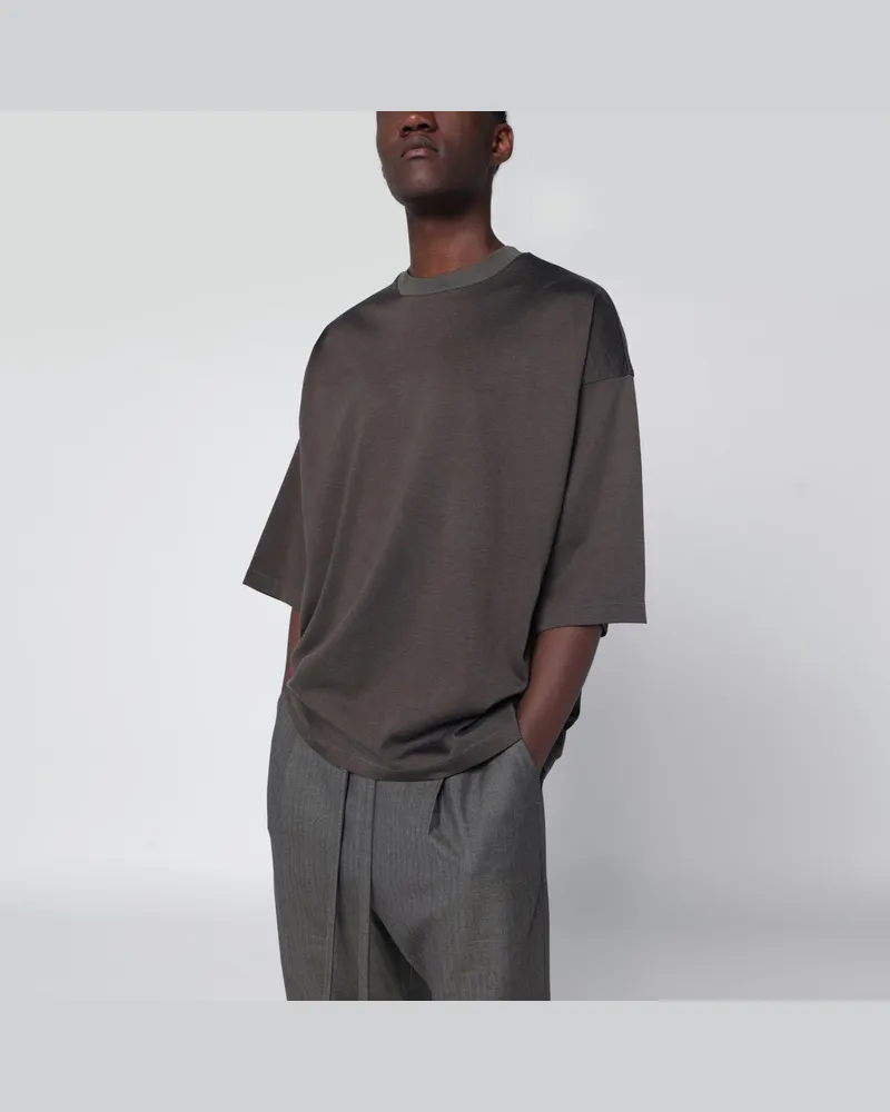 Fear of God Oversize-T-Shirt aus verwaschenem schwarzem Jersey Schwarz
