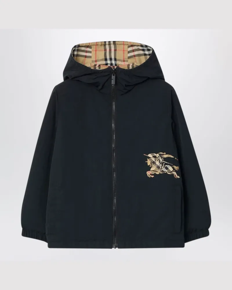 Burberry Wendejacke mit Kapuze aus Nylon, Sand Check Beige