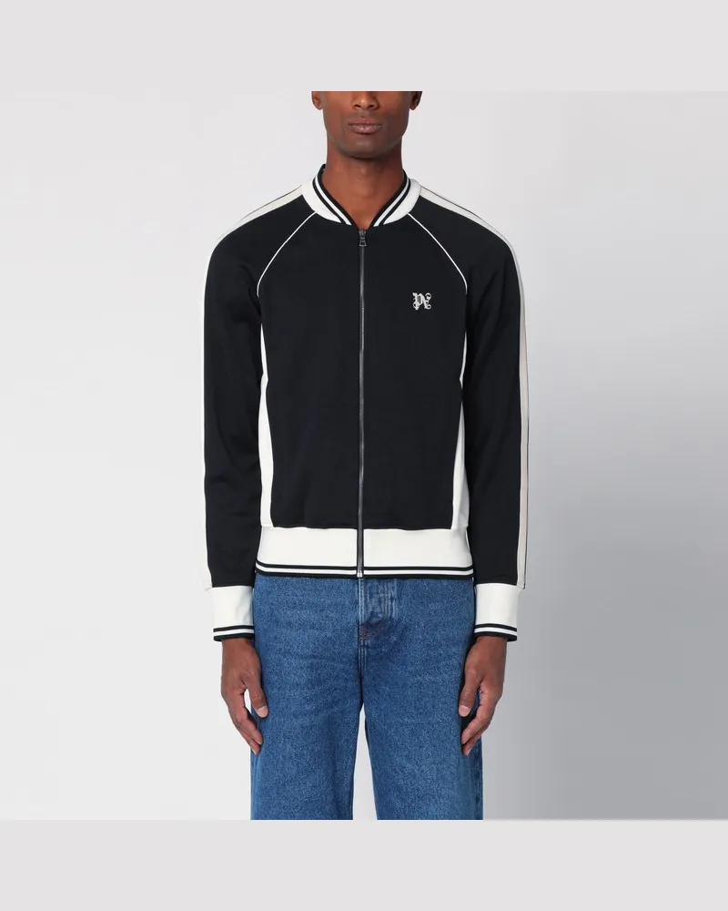 Palm Angels Sweatjacke mit Reißverschluss weiß/schwarz Schwarz