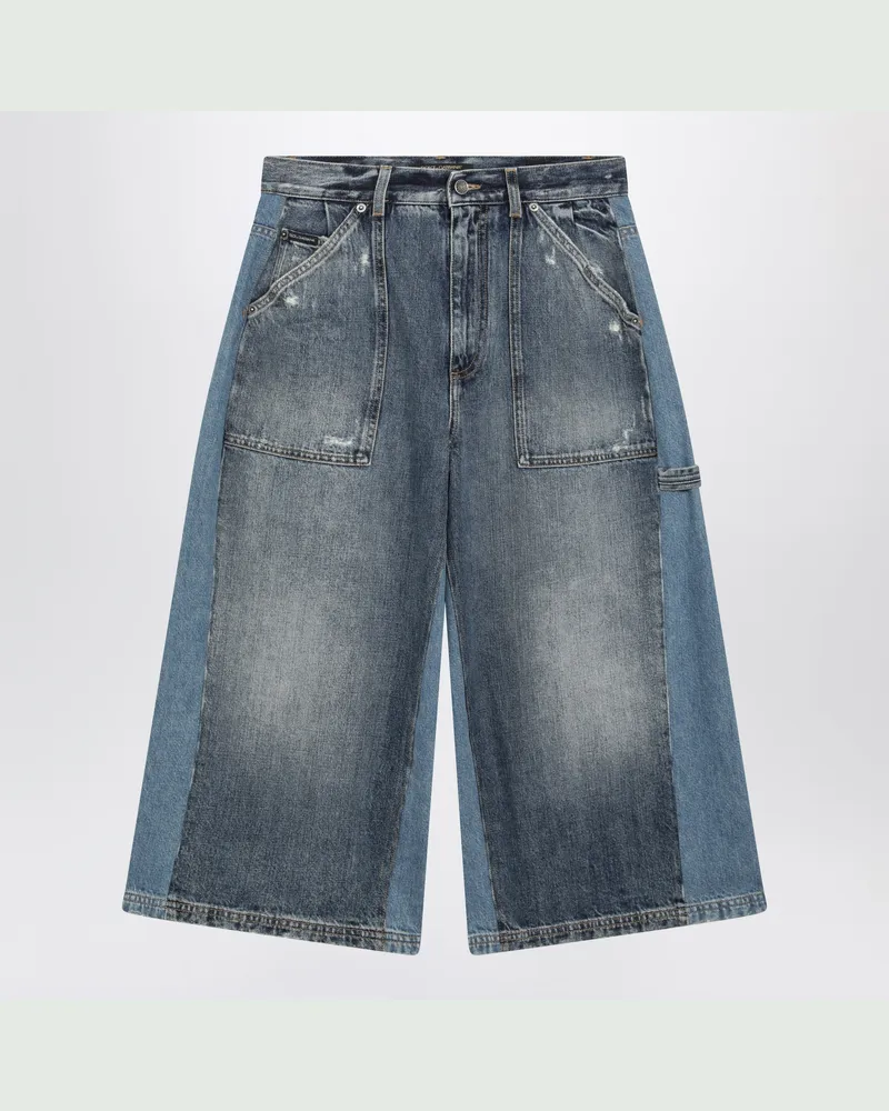 Dolce & Gabbana Mehrfarbige Denim-Bermudashorts aus Baumwolle Blue