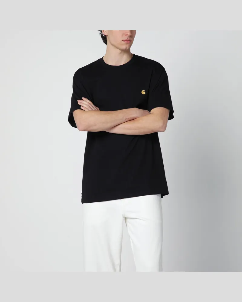 Carhartt WIP Schwarzes S/S Chase T-Shirt aus Baumwolle 