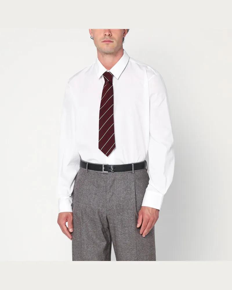 Saint Laurent Weißes Cassandre-Hemd aus Baumwolle White