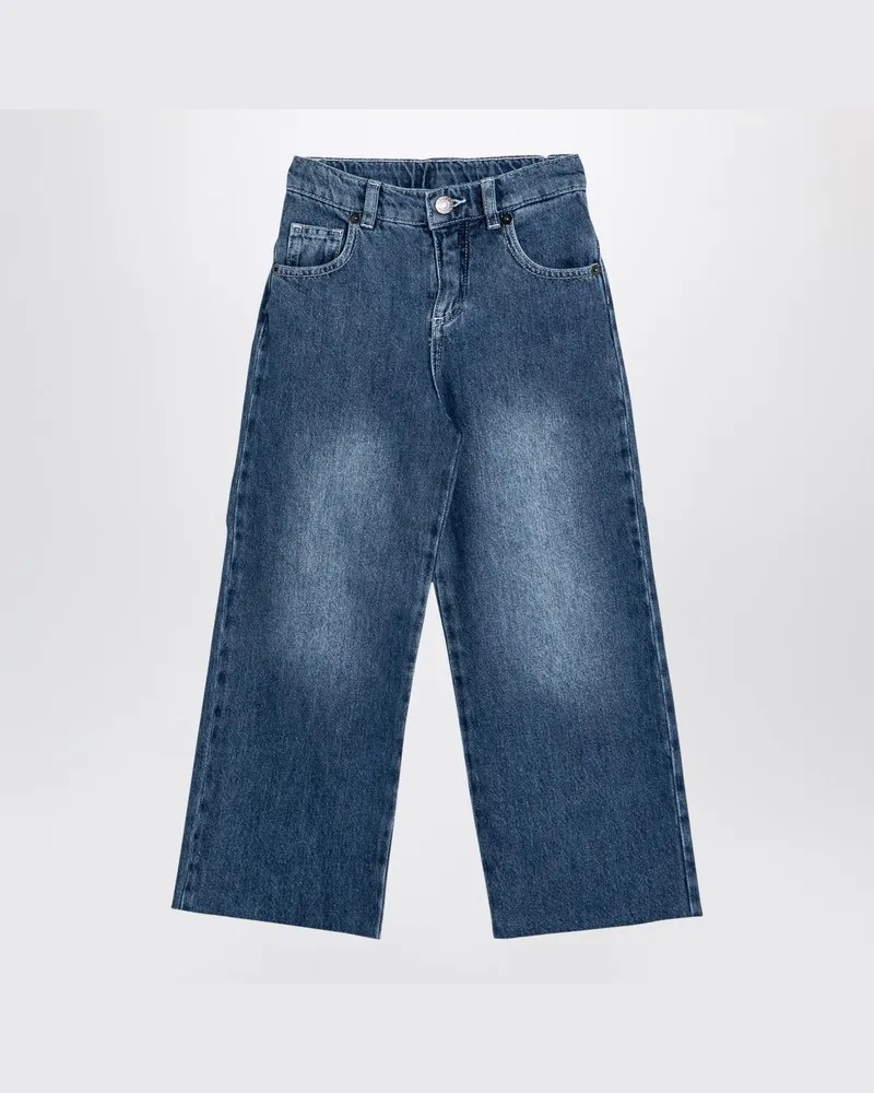 DOUUOD Blaue Jeans aus ausgewaschenem Denim Blau