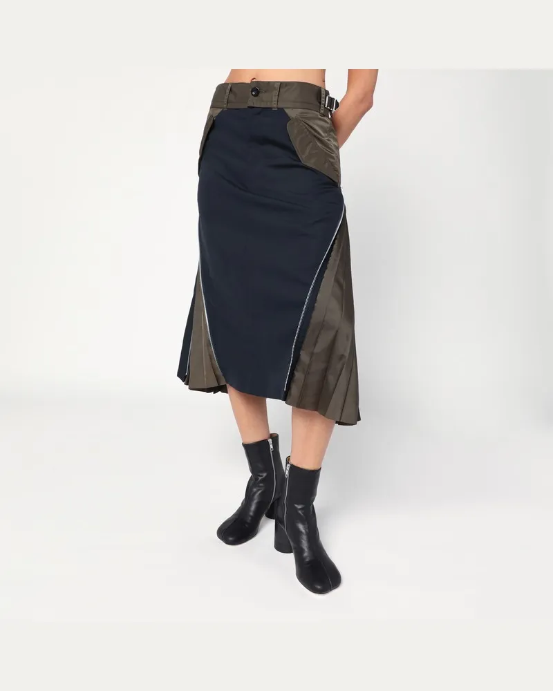 Sacai Blau/kaki Tailleur-Rock Blau