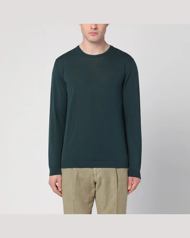 Roberto Collina Dunkelgrüner Pullover aus Baumwolle 