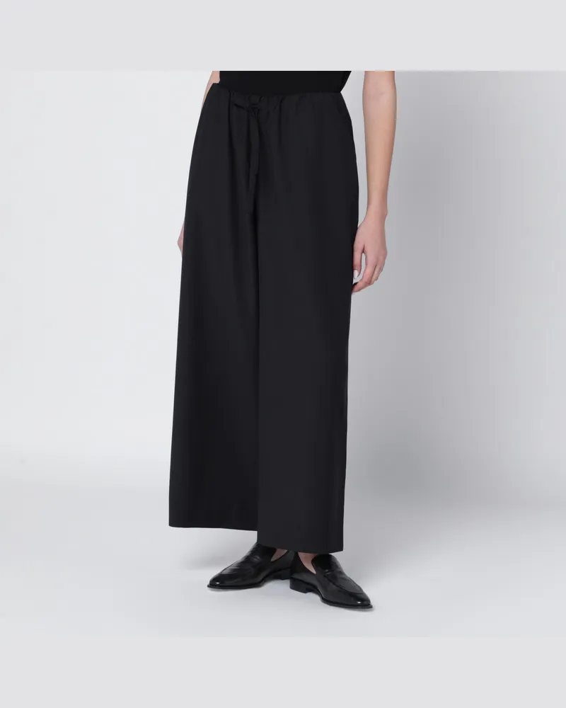Totême Schwarze Wollhose mit Kordelzug Black