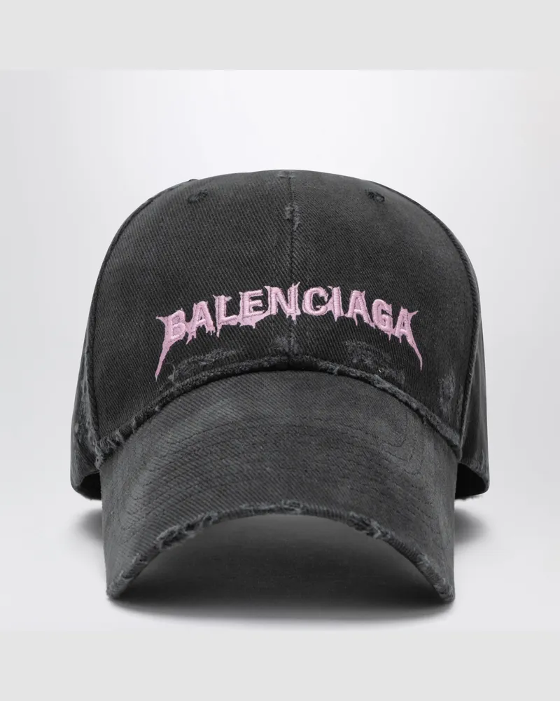 Balenciaga Baseballcap DIY aus Baumwoll-Drill in Schwarz Black