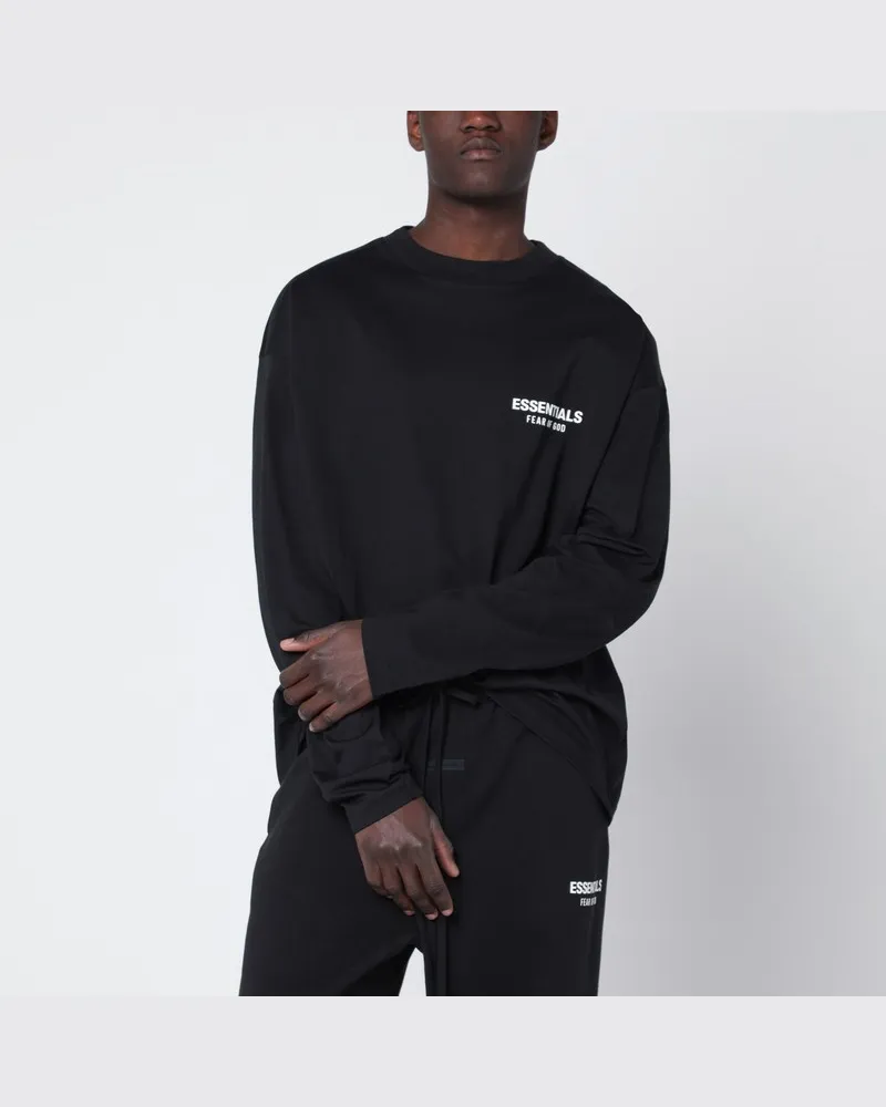 Fear of God Schwarzes Langarm-T-Shirt mit Logoprint Schwarz