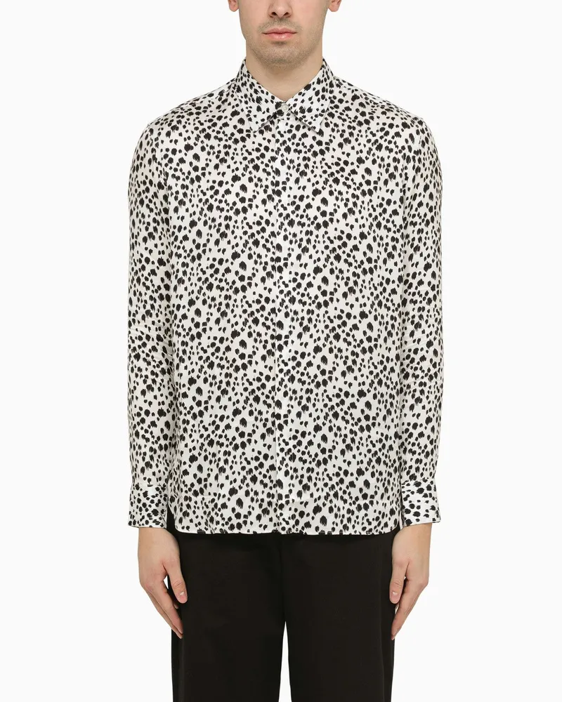 PT TORINO Weißes gestreiftes Hemd aus Viskose White