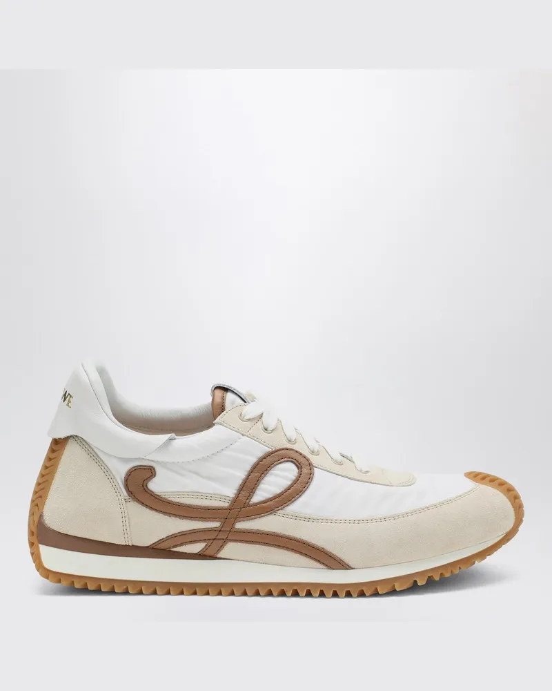 Loewe Flow Runner 2.0 Sneaker in Weiß/Braun aus Nylon und Wildleder Braun