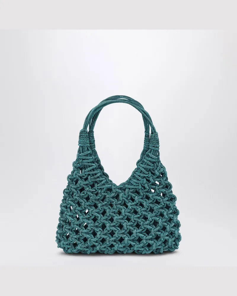 HIBOURAMA Aquamarin Tasche Vannifique Small mit Kristallen Hellblau