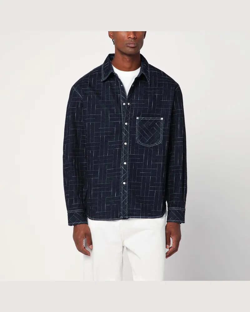 Kenzo Blaues  Waves Hemd Blau