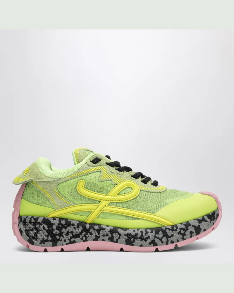 Loewe Grüne Pogo-Sneaker aus technischem Mesh und Leder Green