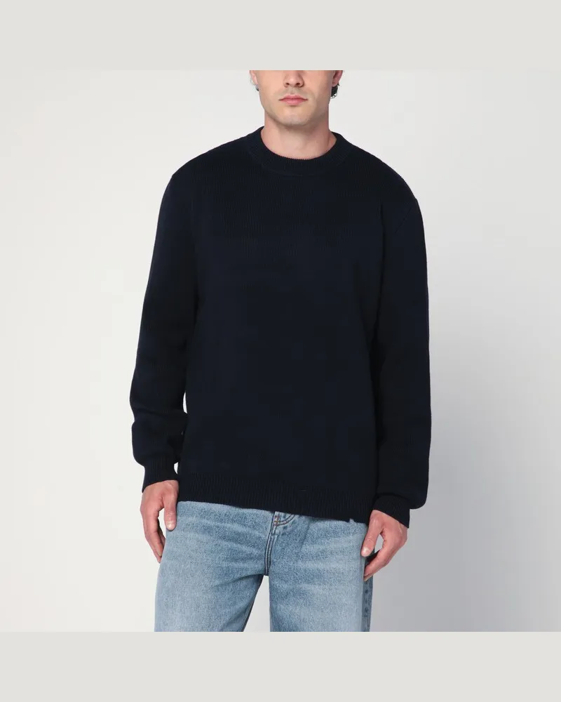 Golden Goose Dunkelblauer Pullover aus Baumwollmischung Blau