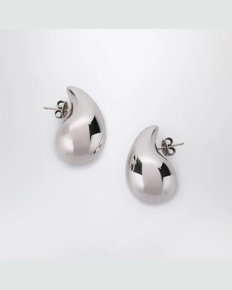 Bottega Veneta Kleine Drop-Ohrringe in silberfarbenem Metall 