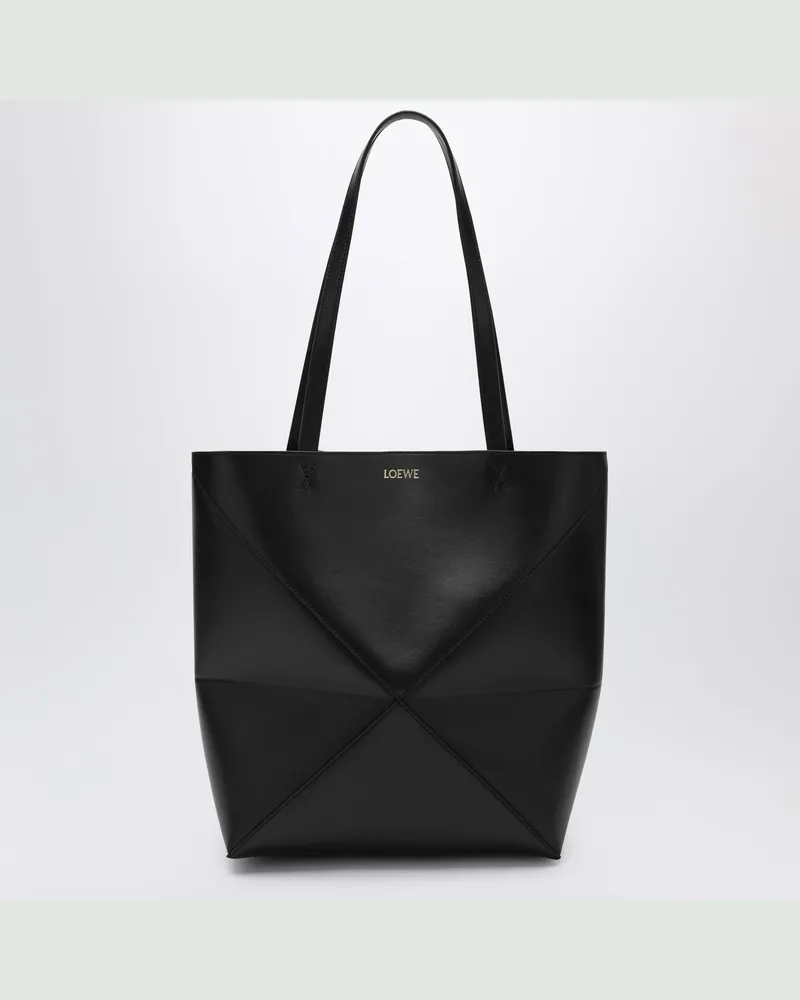 Loewe Puzzle Fold Tote Tasche mittel in Schwarz Black