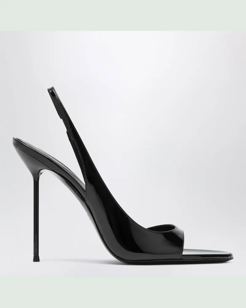 Paris Texas Schwarze Slingback-Sandalen aus Lackleder Black