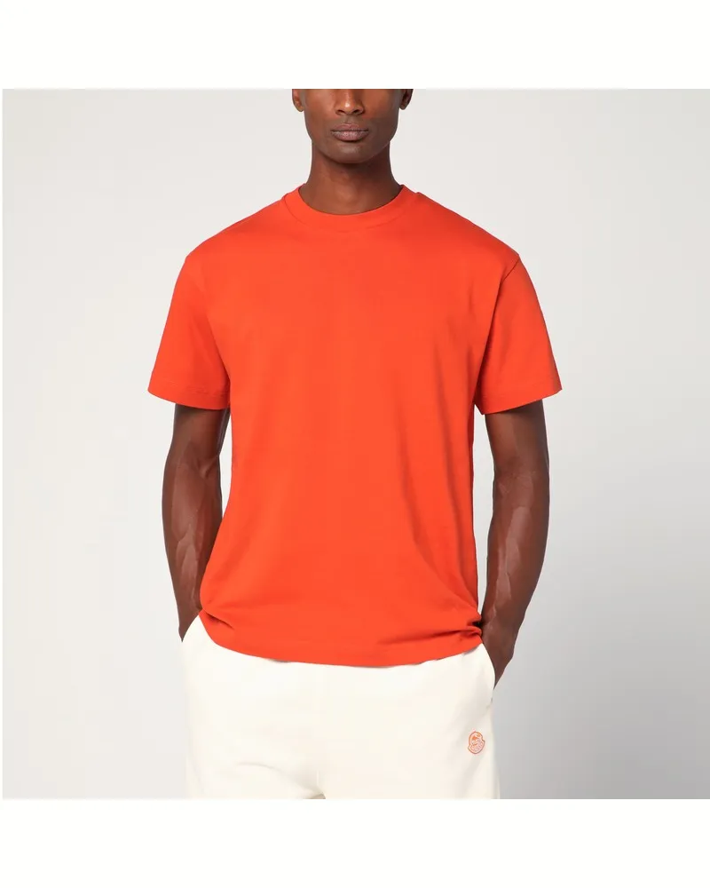 Moncler T-Shirt in leuchtendem Orange aus Baumwolle Rot
