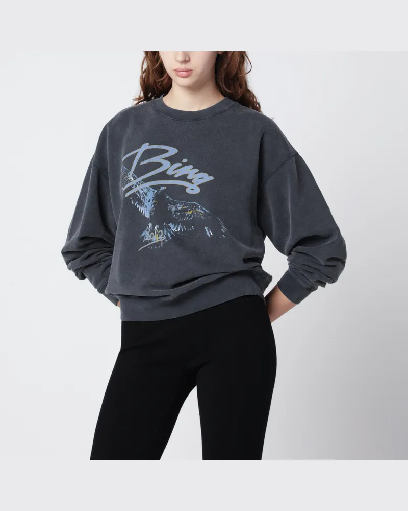 Anine Bing Spencer Eagle Sweatshirt in verwaschenem Schwarz Black