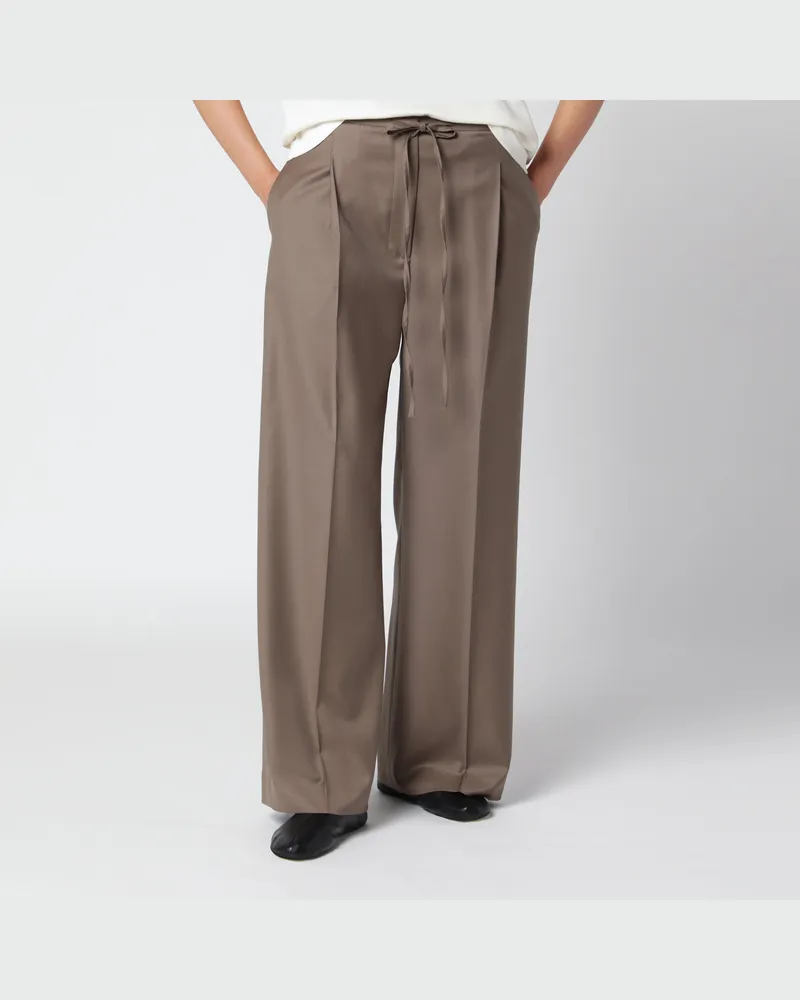 Róhe Weite Hose aus brauner Schurwolle Brown