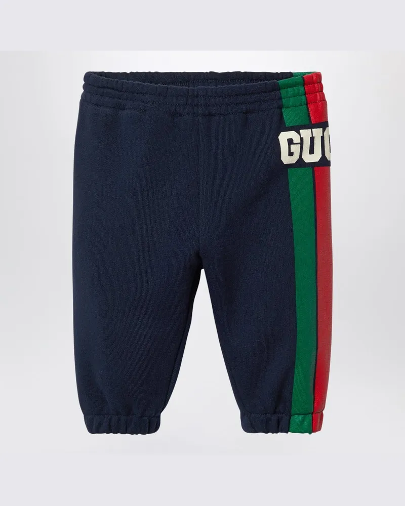 Gucci Blaue Jogginghose mit Logodruck Blau