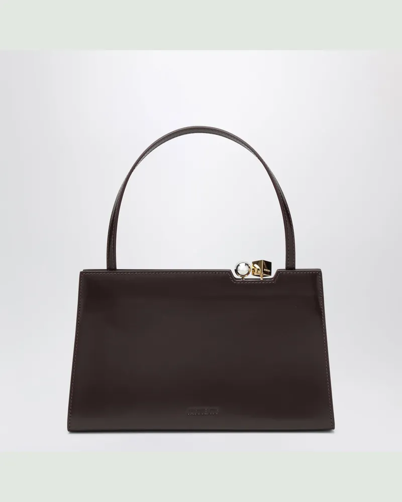 Jacquemus Salone Umhängetasche aus dunkelburgunderfarbenem Leder Burgundy