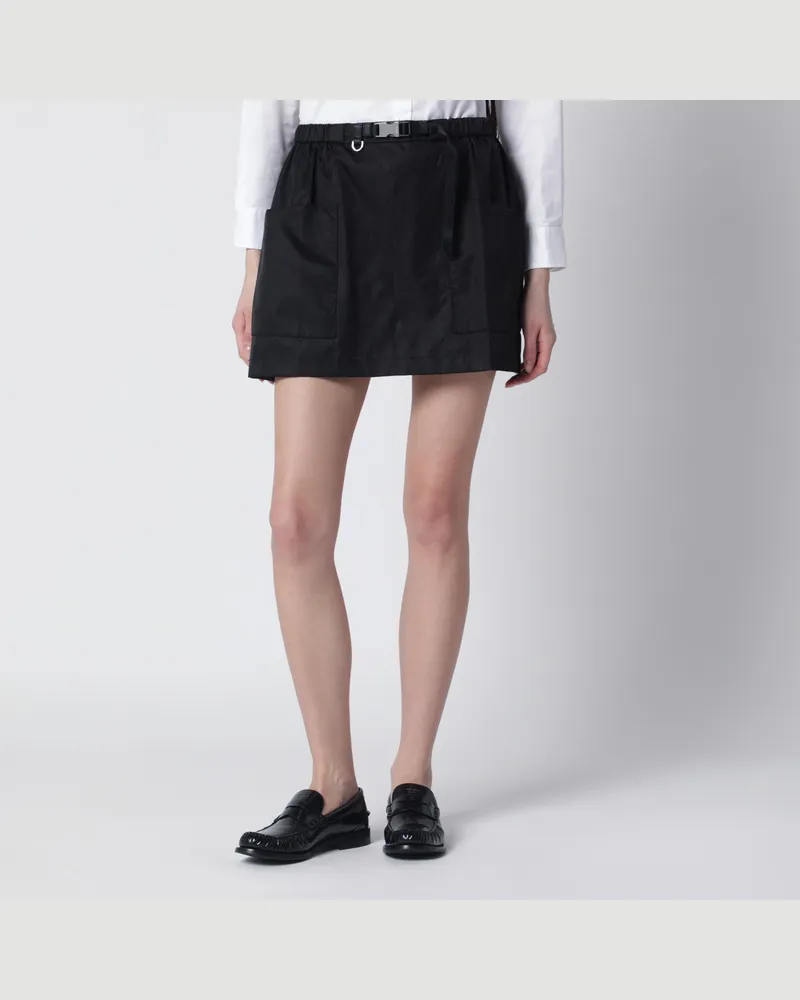 Prada Schwarzer Minirock aus Re-Nylon Black