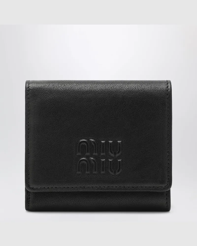 Miu Miu Kleine schwarze Nappa-Geldbörse Black